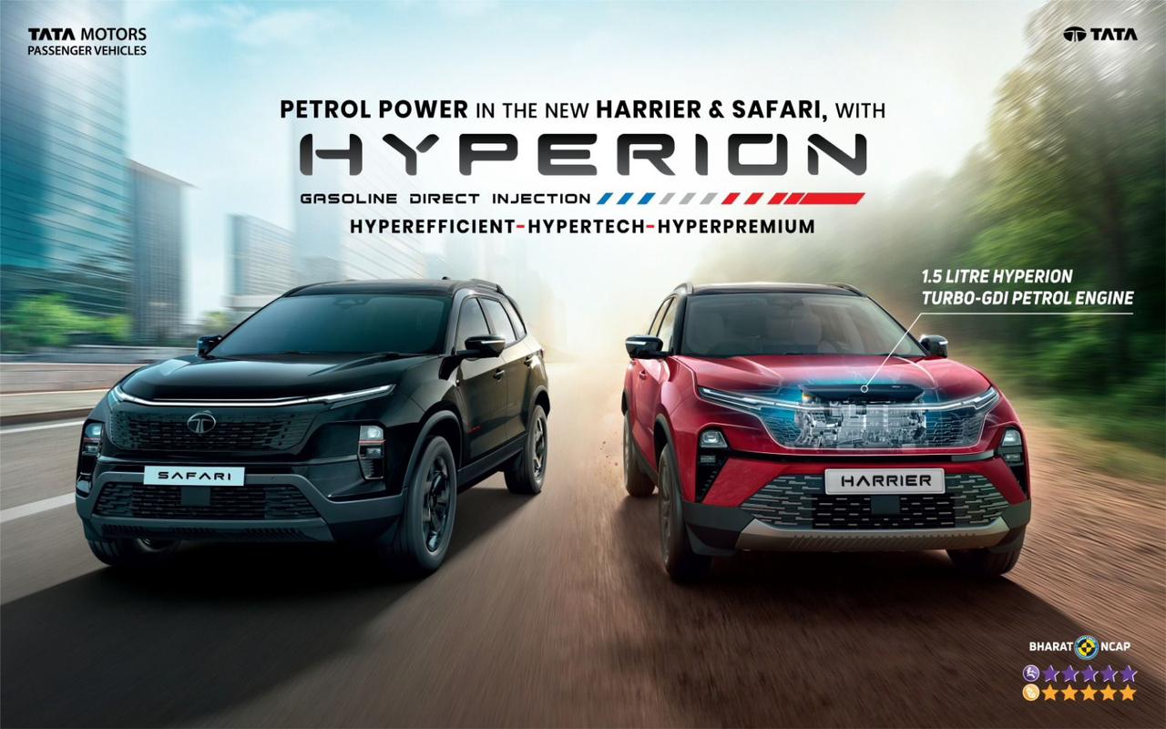 Tata Motors Launches Harrier and Safari Petrol Variants, Prices Start at Rs 12.89 Lakh